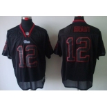 Nike New England Patriots #12 Tom Brady Lights Out Black Elite Jersey