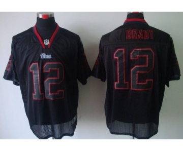 Nike New England Patriots #12 Tom Brady Lights Out Black Elite Jersey