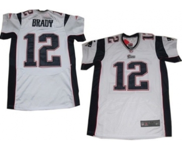 Nike New England Patriots #12 Tom Brady White Elite Jersey