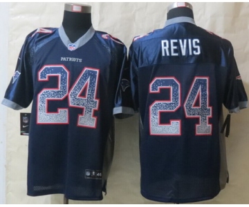 Nike New England Patriots #24 Darrelle Revis Drift Fashion Blue Elite Jersey
