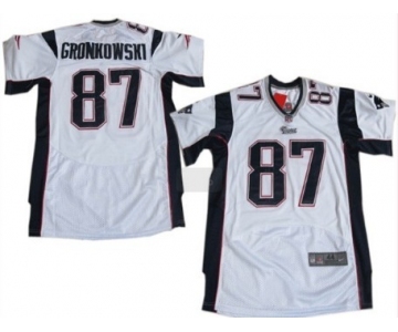 Nike New England Patriots #87 Rob Gronkowski White Elite Jersey