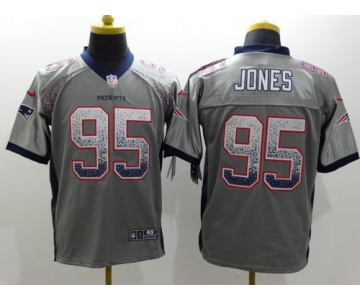 Nike New England Patriots #95 Chandler Jones Drift Fashion Gray Elite Jersey