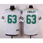 Men's Green Bay Packers #63 Corey Linsley White Road NFL Nike Elite Jersey