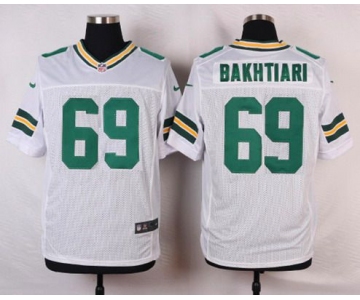 Men's Green Bay Packers #69 David Bakhtiari White Road NFL Nike Elite Jersey