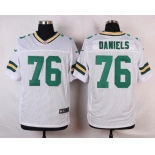 Men's Green Bay Packers #76 Mike Daniels White Road NFL Nike Elite Jersey
