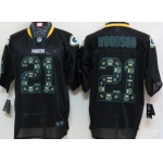 Nike Green Bay Packers #21 Charles Woodson Lights Out Black Ornamented Elite Jersey
