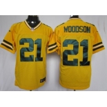 Nike Green Bay Packers #21 Charles Woodson Yellow Elite Jersey