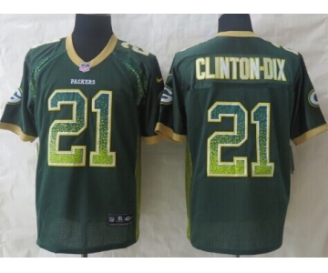 Nike Green Bay Packers #21 Ha Ha Clinton-Dix Drift Fashion Green Elite Jersey