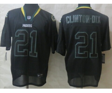 Nike Green Bay Packers #21 Ha Ha Clinton-Dix Lights Out Black Elite Jersey