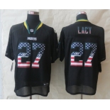 Nike Green Bay Packers #27 Eddie Lacy 2014 USA Flag Fashion Black Elite Jersey