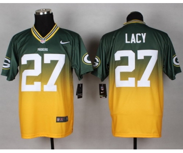 Nike Green Bay Packers #27 Eddie Lacy Green/Yellow Fadeaway Elite Jersey