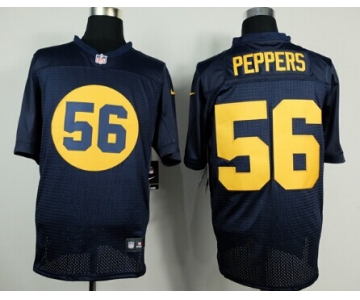 Nike Green Bay Packers #56 Julius Peppers Navy Blue Elite Jersey