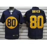 Nike Green Bay Packers #80 Donald Driver Navy Blue Elite Jersey
