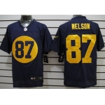 Nike Green Bay Packers #87 Jordy Nelson Navy Blue Elite Jersey