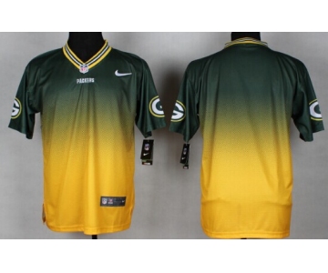 Nike Green Bay Packers Blank Green/Yellow Fadeaway Elite Jersey