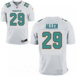 Men's Miami Dolphins #29 Nate Allen White Road Stitched NFL Nike Elite Jersey