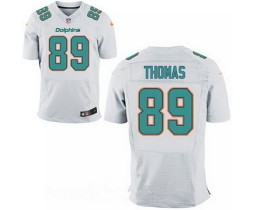 Men's Miami Dolphins #89 Julius Thomas White Road Stitched NFL Nike Elite Jersey