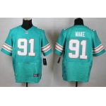 Men's Miami Dolphins #91 Cameron Wake Aqua Green Alternate 2015 NFL Nike Elite Jersey