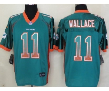 Nike Miami Dolphins #11 Mike Wallace Drift Fashion Green Elite Jersey