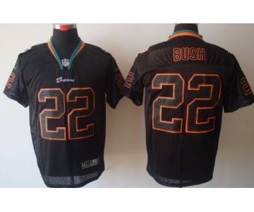 Nike Miami Dolphins #22 Reggie Bush Lights Out Black Elite Jersey