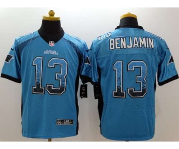 Men's Carolina Panthers #13 Kelvin Benjamin Nike Drift Fashion Blue Elite Jersey