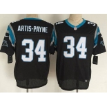Men's Carolina Panthers #34 Cameron Artis-Payne Nike Black Elite Jersey