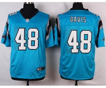 Men's Carolina Panthers #48 Stephen Davis Light Blue Retired Player NFL Nike Elite Jersey