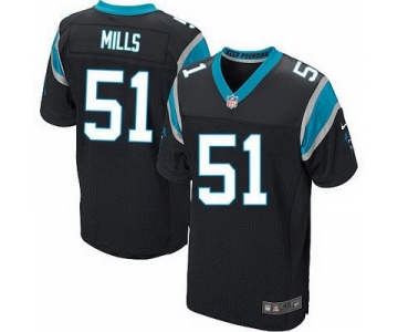 Men's Carolina Panthers #51 Sam Mills Black Team Color NFL Nike Elite Jersey