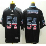 Men's Carolina Panthers #54 Shaq Thompson Black USA Flag Fashion NFL Nike Elite Jersey