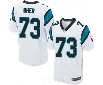 Men's Carolina Panthers #73 Michael Oher White Road Stitched NFL Nike Elite Jersey