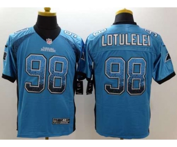 Men's Carolina Panthers #98 Star Lotulelei Nike Drift Fashion Blue Elite Jersey