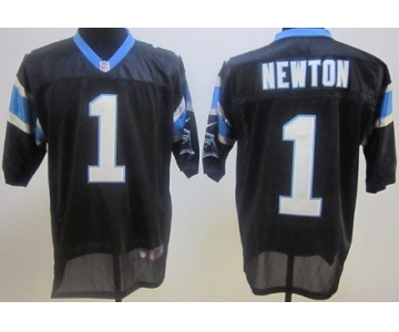 Nike Carolina Panthers #1 Cam Newton Black Elite Jersey