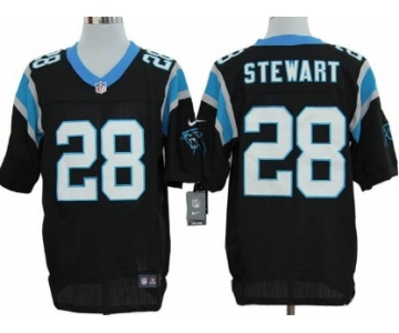 Nike Carolina Panthers #28 Jonathan Stewart Black Elite Jersey