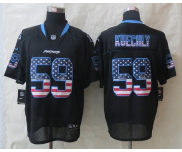 Nike Carolina Panthers #59 Luke Kuechly 2014 USA Flag Fashion Black Elite Jersey