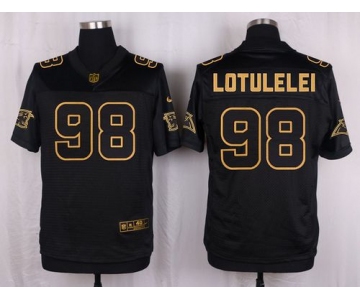 Nike Panthers #98 Star Lotulelei Black Men's Stitched NFL Elite Pro Line Gold Collection Jersey