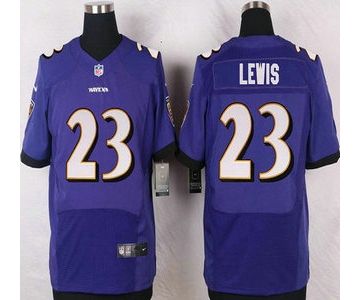 Baltimore Ravens #23 Kendrick Lewis Purple Team Color NFL Nike Elite Jersey