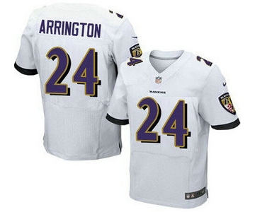 Baltimore Ravens #24 Kyle Arrington White Road NFL Nike Elite Jersey