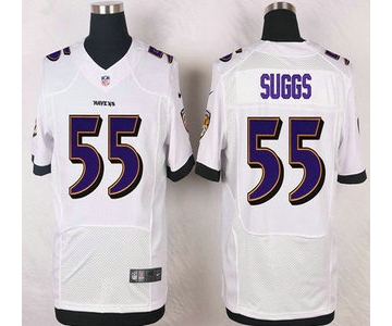 Baltimore Ravens #55 Terrell Suggs White Road NFL Nike Elite Jersey