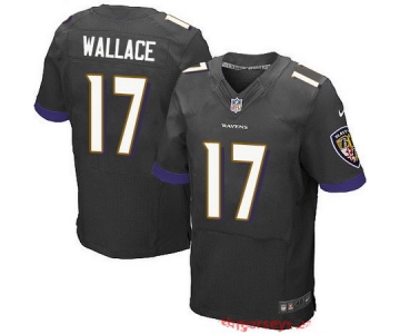 Men's Baltimore Ravens #17 Mike Wallace Black Alternate Stitched NFL Nike Elite Jersey