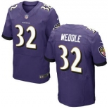 Men's Baltimore Ravens #32 Eric Weddle Purple Team Color NFL Nike Elite Jersey
