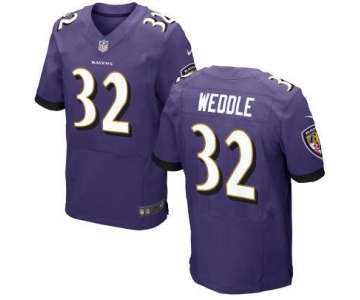 Men's Baltimore Ravens #32 Eric Weddle Purple Team Color NFL Nike Elite Jersey