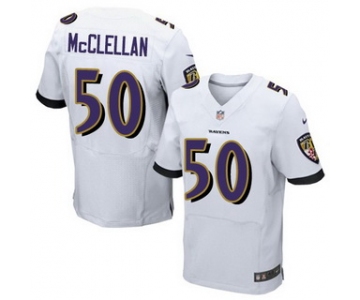 Men's Baltimore Ravens #50 Albert McClellan White Road NFL Nike Elite Jersey