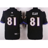 Men's Baltimore Ravens #81 Kaelin Clay Black Alternate NFL Nike Elite Jersey