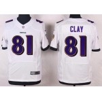 Men's Baltimore Ravens #81 Kaelin Clay White Road NFL Nike Elite Jersey