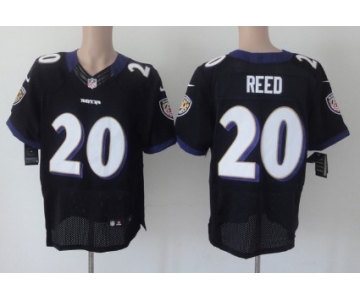 Nike Baltimore Ravens #20 Rd Reed Black Elite Jersey