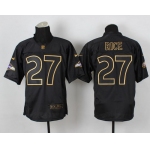 Nike Baltimore Ravens #27 Ray Rice 2014 All Black/Gold Elite Jersey