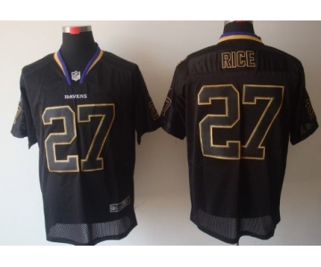 Nike Baltimore Ravens #27 Ray Rice Lights Out Black Elite Jersey