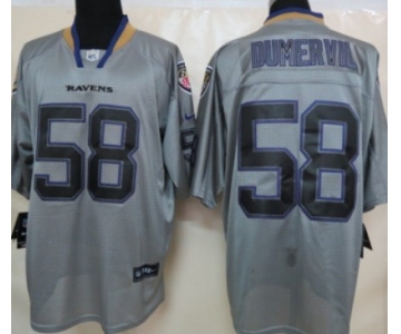 Nike Baltimore Ravens #58 Elvis Dumervil Lights Out Gray Elite Jersey