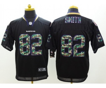 Nike Baltimore Ravens #82 Torrey Smith Black With Camo Elite Jersey