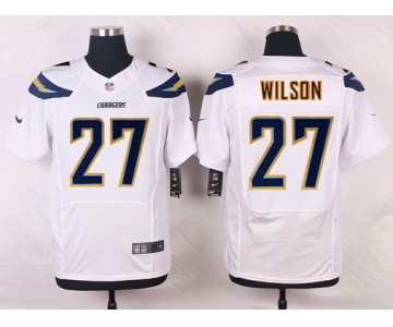 Men's San Diego Chargers #27 Jimmy Wilson White Road NFL Nike Elite Jersey